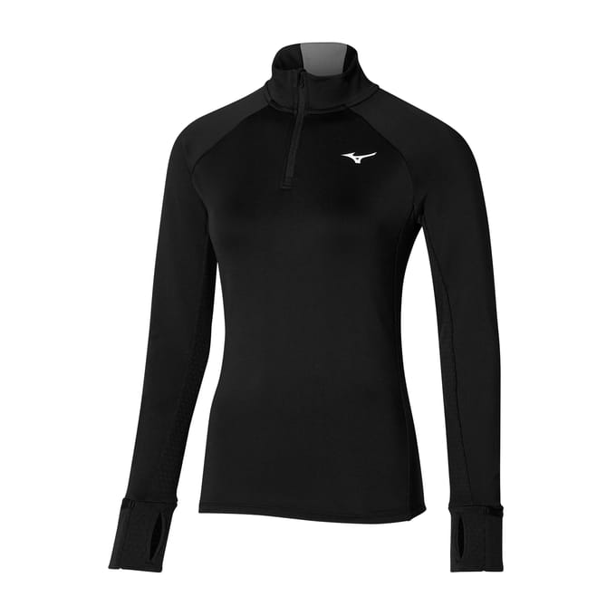 Mizuno Warmalite Half-Zip Topje Hardlopen Dames-Zwart,Zwart