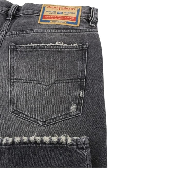 Diesel Heren D-Sark Vervaagde Jeans (Zwart)
