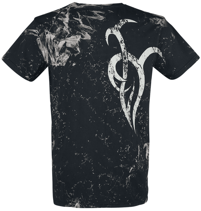 Outer Vision - Gothic T-shirt - Marble Tattoo - M - voor Mannen - zwart-wit