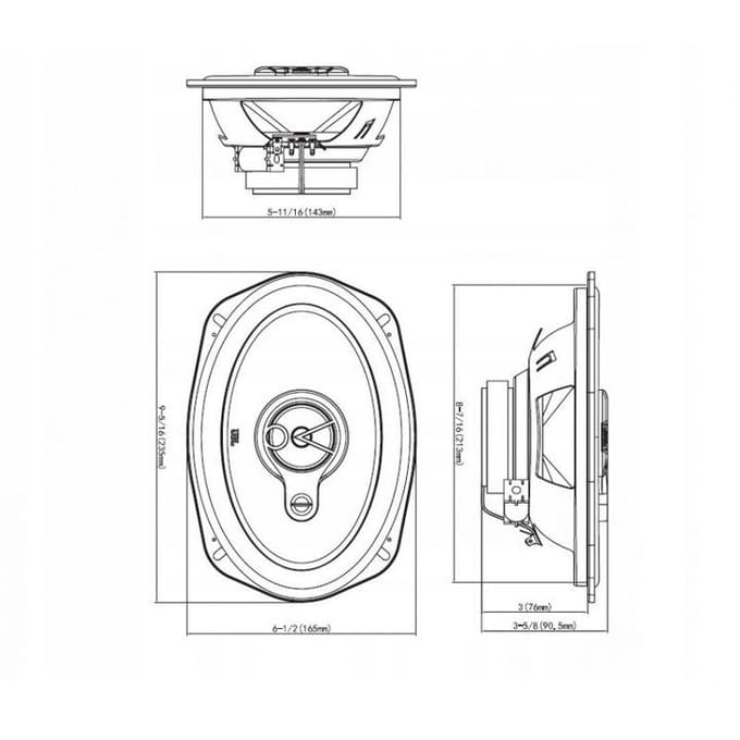 JBL Stage2 9634 3-weg triaxiale inbouwluidspreker 420 W Inhoud: 2 stuk(s)