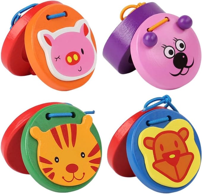 Houten Kastagnetten voor Kinderen - Set van 4 Ritmespeelgoed