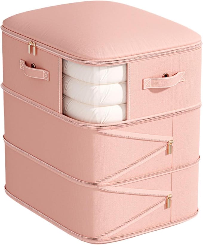 Opbergtas - Compressiezakken - Ruimte Besparen - 3-laags Ontwerp - Grote Capaciteit - Roze