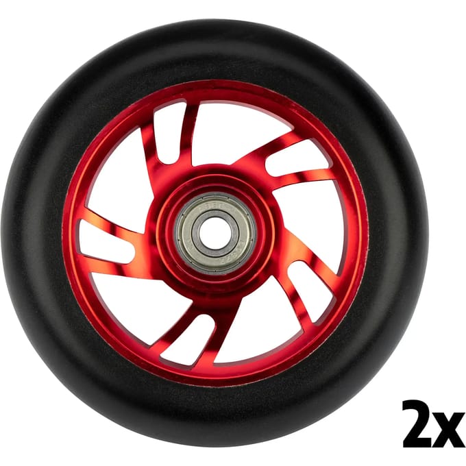 Black Dragon Stuntstep Wielen Set - Spoked Alu - Rood/Zwart