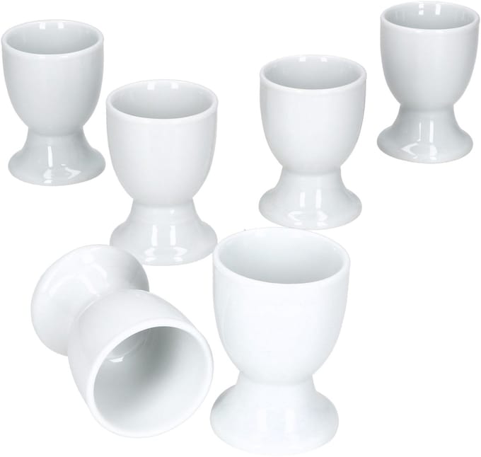 MamboCat Set van 6 LOTTA eierdopjes wit porselein 4,8cm