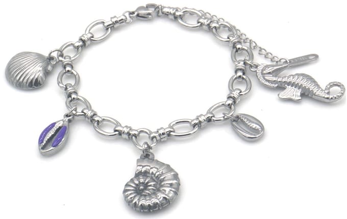 RVS Armband - Schelp - 16-21cm - Zilver - dames - zomers - elegant - trendy - cadeau