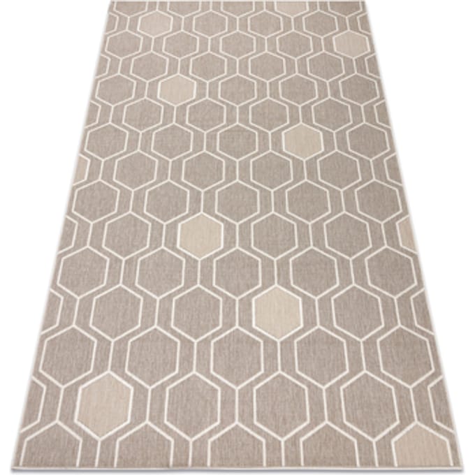 Kleden Rugsx Tapijt SPRING 20404558 Zeshoek- beige kleuring 140x200 cm