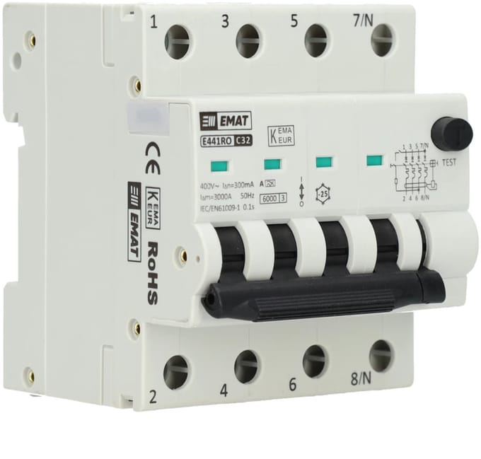 EMAT aardlekautomaat C32 300mA type A 4P (85006517)