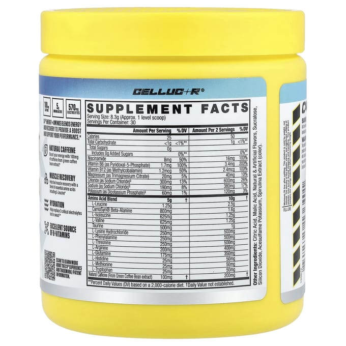 C4 / Cellucor, C4® Energy + Aminozuren, Blauwe Framboos, 250 g (249 g)