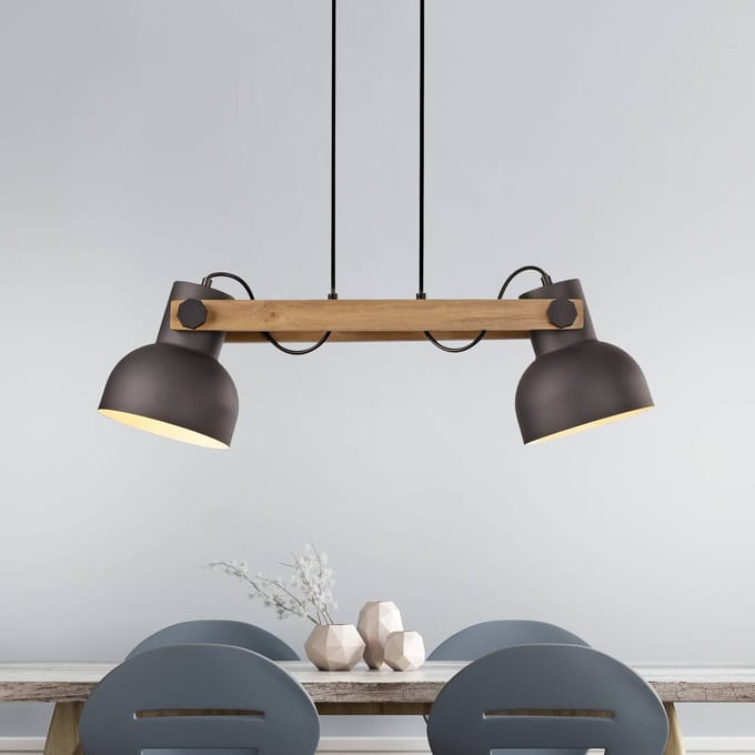 JUST LIGHT. GmbH JUST LIGHT. Hanglamp Cup 2.0, 2-lamps, zwart, metaal