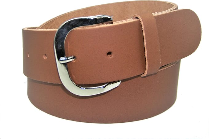 100% leer- 4 cm breed - Damesriem - cognac - taillemaat 85