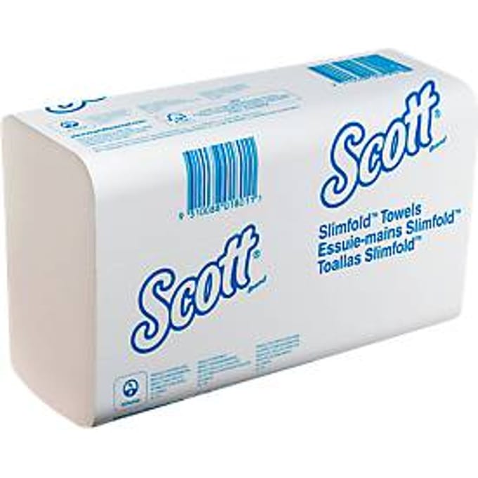 Handdoeken Slimfold SCOTT® , 1-laags, L 295 x B 190 mm, wit, 16 pakken van 110 doekjes