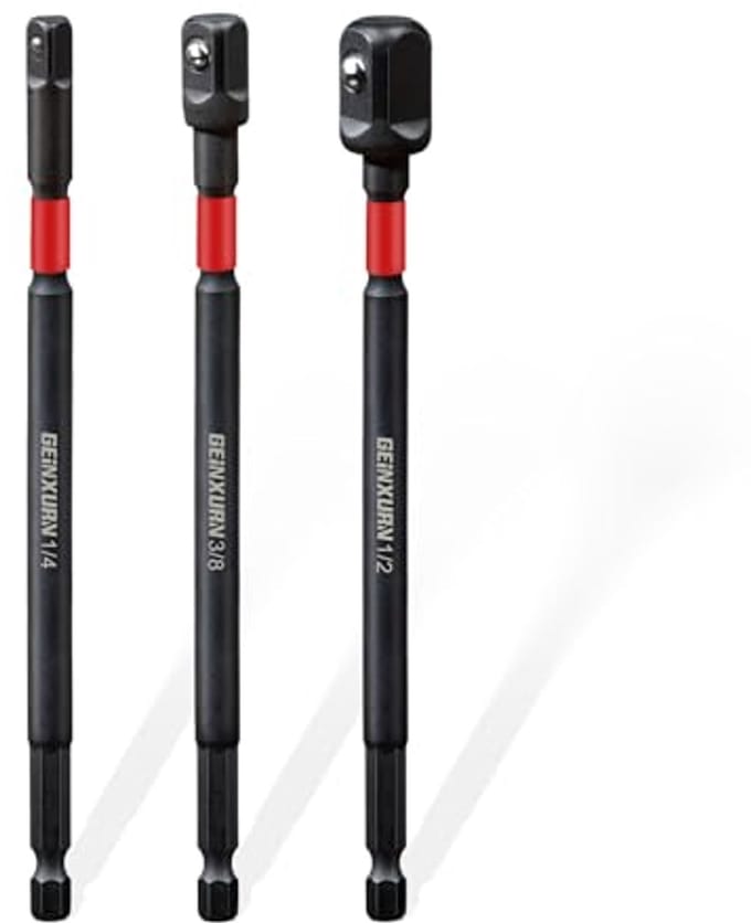 Steeksleuteladapterset voor verschillende formaten 1/4" 3/8" 1/2" - 3 Stuks