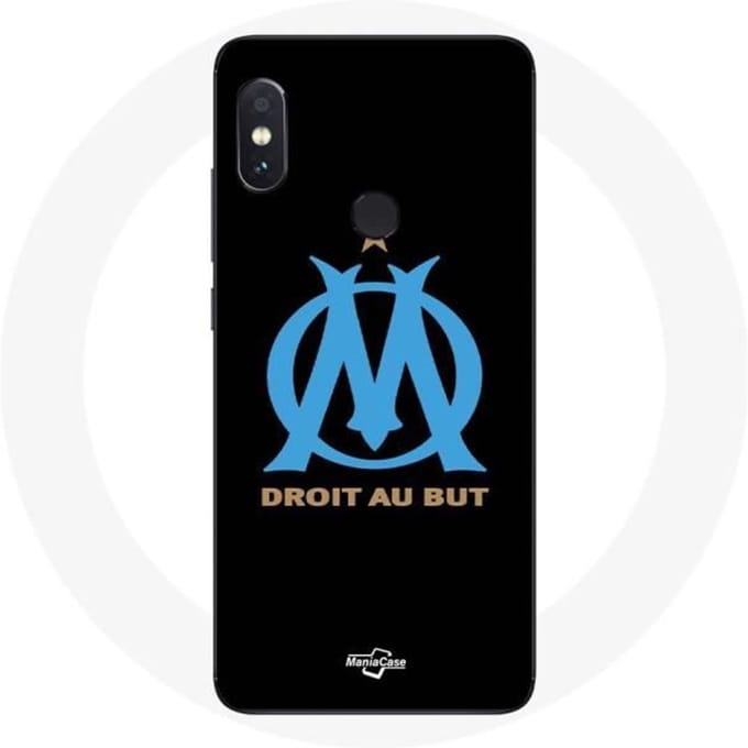 Coque - Olympique de Marseille - Xiaomi Redmi Note 5 Pro - Logo - Noir - Souple noir