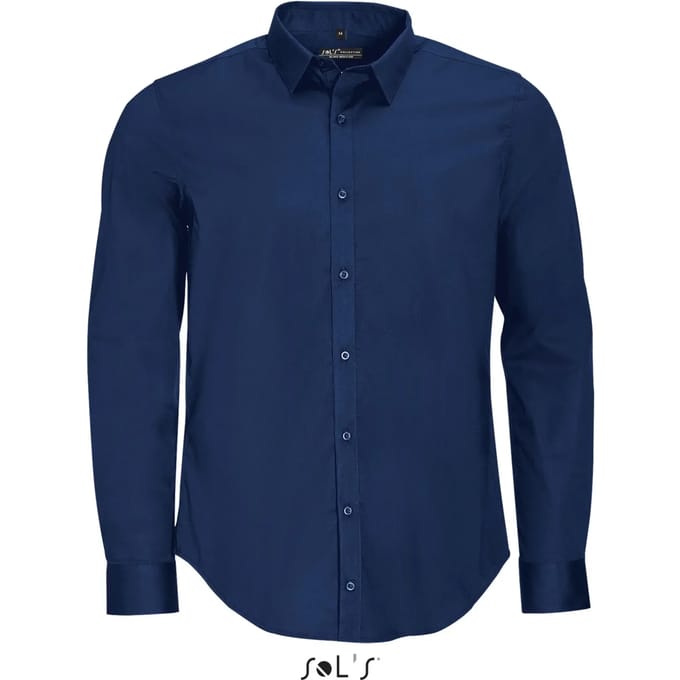 SOL'S Men´s Long Sleeve Stretch Shirt Blake L01426 - Dark Blue - 3XL
