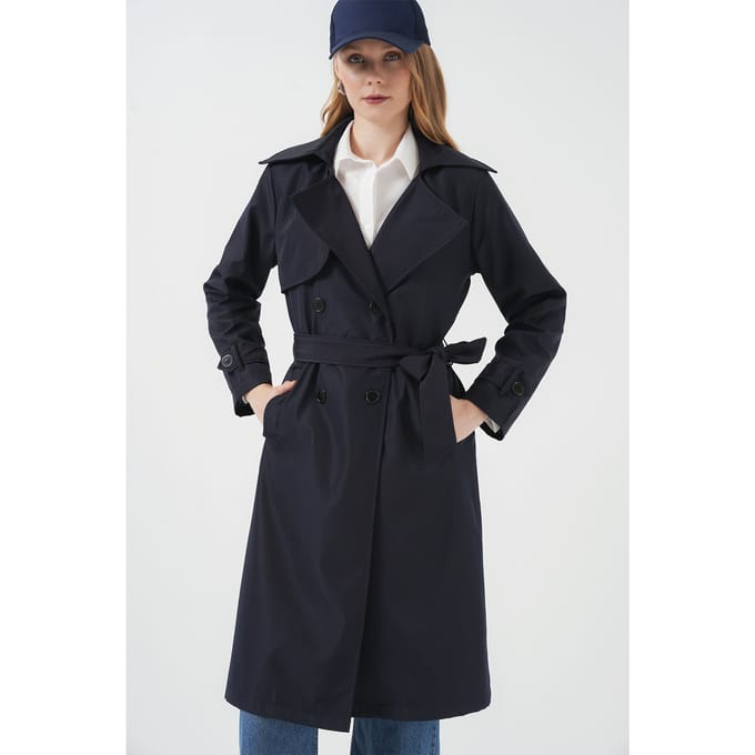 Dubbelzijdige Lange Trenchcoat