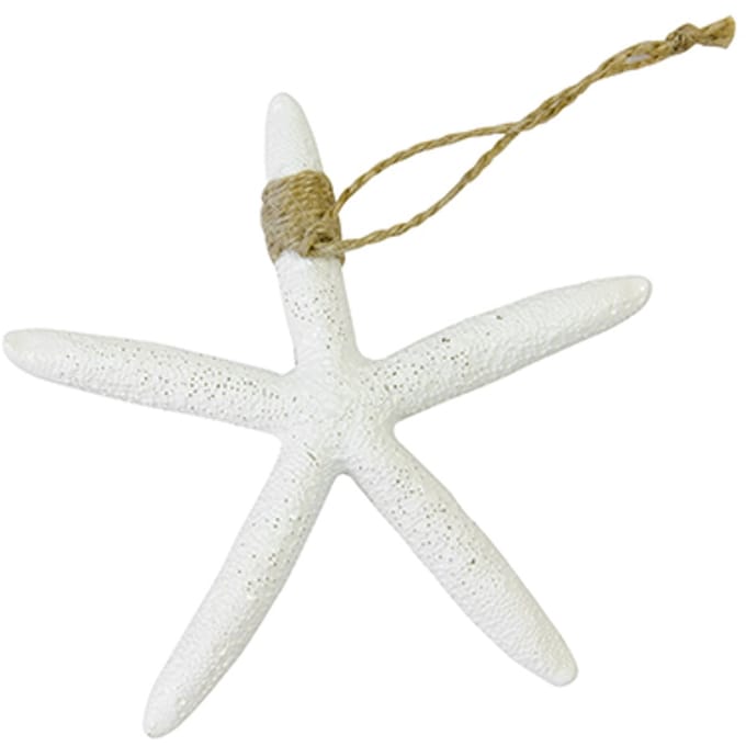 HOBI - Witte hars zeester 1,7 x 12,5 cm om op te hangen