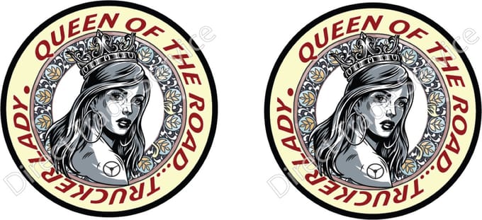 Deurtrede stickerset Queen of the road