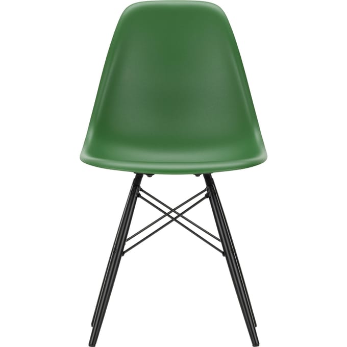 Vitra DSW Eames Plastic Side Chair - smaragd RE - esdoorn zwart
