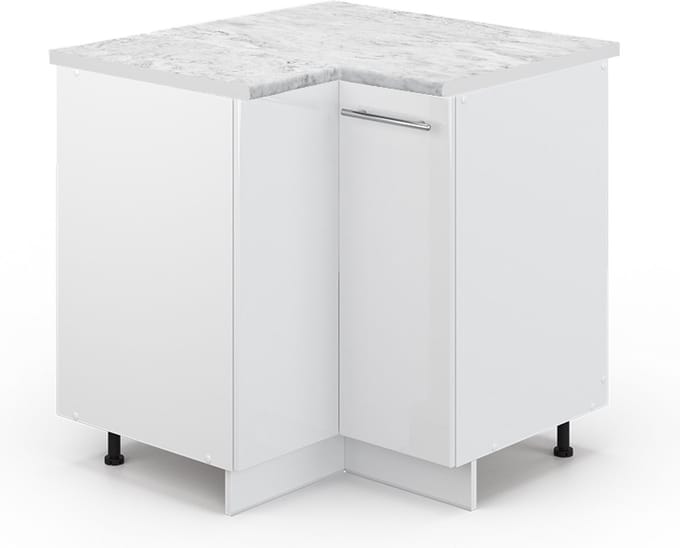 Vicco Fame-Line Hoekkast – 80.5 cm, WB Marmer Wit Hoogglans