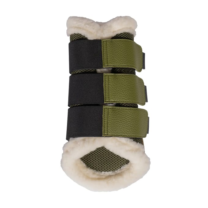 Gesloten peesbeschermers voor paard met bont HKM Comfort Premium Mesh