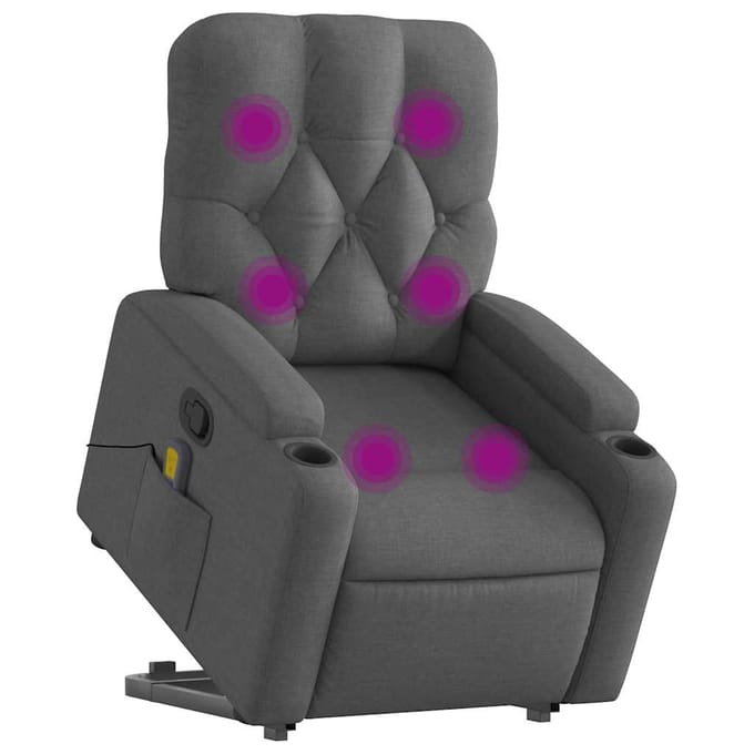 vidaXL - Sta-op-massagestoel - verstelbaar - stof - donkergrijs