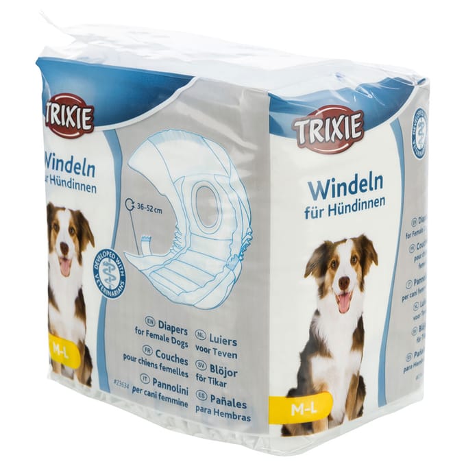 Trixie luiers voor teefjes maat M-L tailleomvang 36-52cm (12-Pack)
