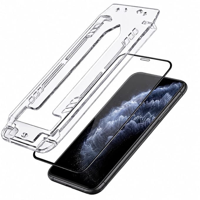 3mk, Screenprotector Gehard Glas geschikt voor iPhone 11 Pro2 Stuks, Zwart / Transparant