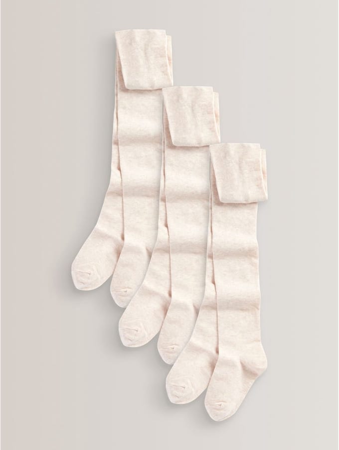 Next - Meisjes - Set van 3 katoenrijke schoolmaillots - Crème