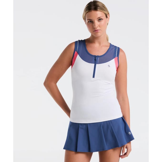 Original Penguin Colorblock Tanktop Dames-Wit,Blauw