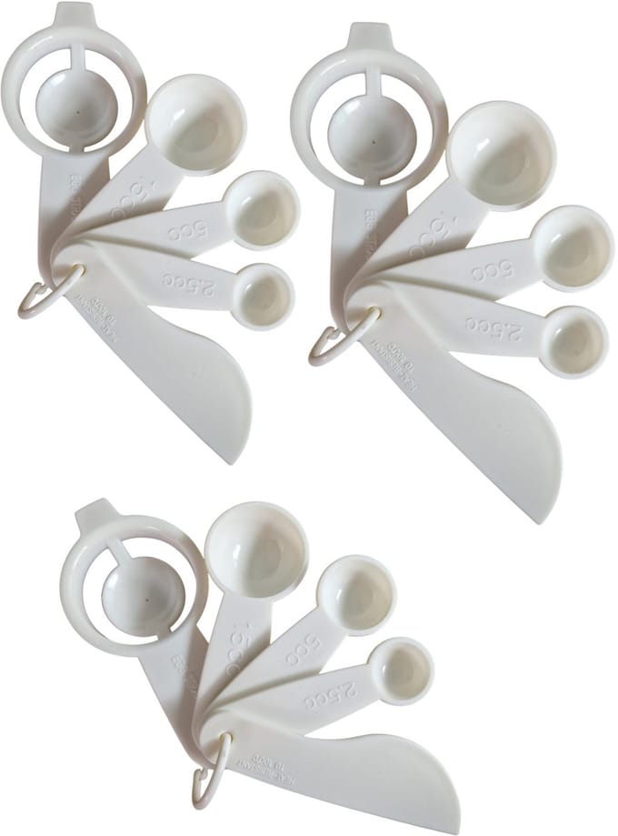 Han‑Bar® 5-delige Maatlepel set – Kunststof Wit (3x Set)