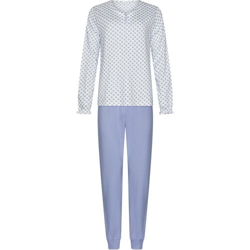 Pastunette - Blue Fog - Pyjama - Bio Katoen - Wit/Blauw - Maat 46