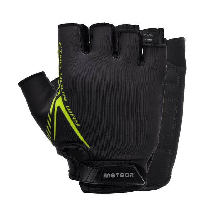 Meteor MX12 - Fietshandschoenen - Maat M, Zwart/neon geel