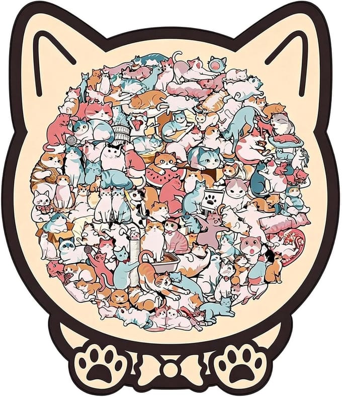 Houten Puzzel - Dieren Puzzel - Ontspanning Thuis - Decoratief Stuk - 25 x 25 cm - Multicolor