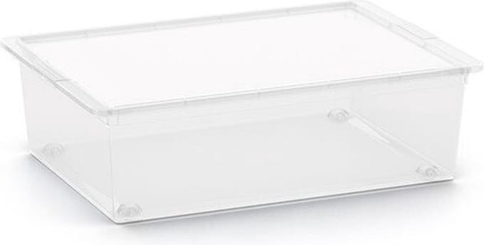 C-Box Opbergbox – Met Deksel En Wielen - 27L - 55x38,5x16,5cm - Transparant
