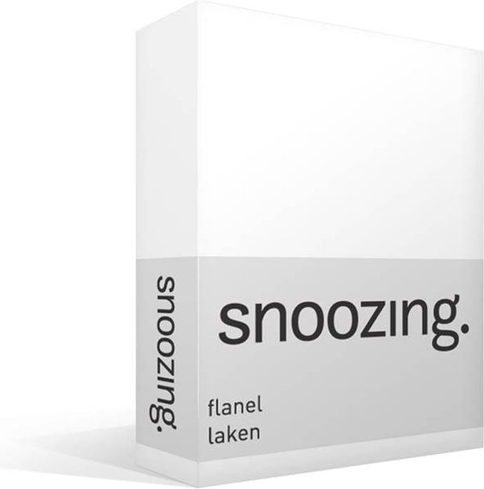 Snoozing - Flanel - Laken - Tweepersoons - 200x260 cm - Wit
