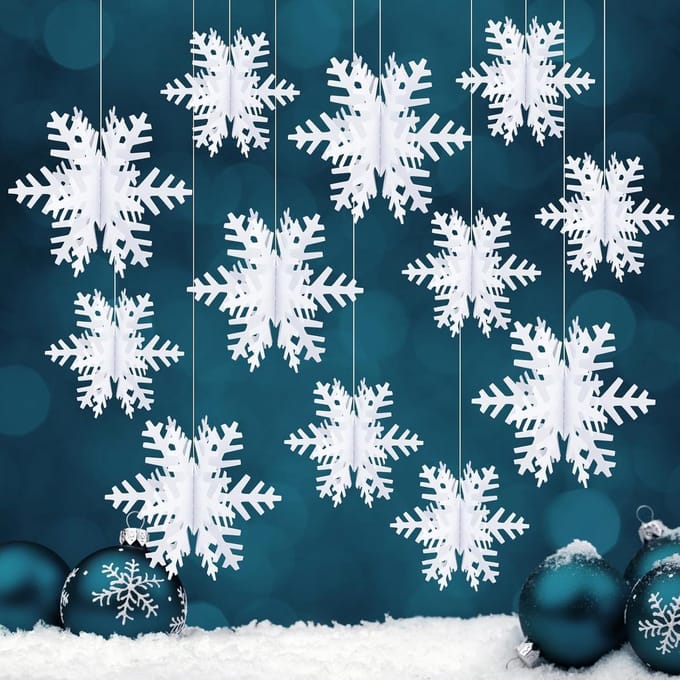 3D Sneeuwvlokken - Kerstdecoratie - Feestelijke Sfeer - Uniek 3D Ontwerp - 24 Stuks - Wit