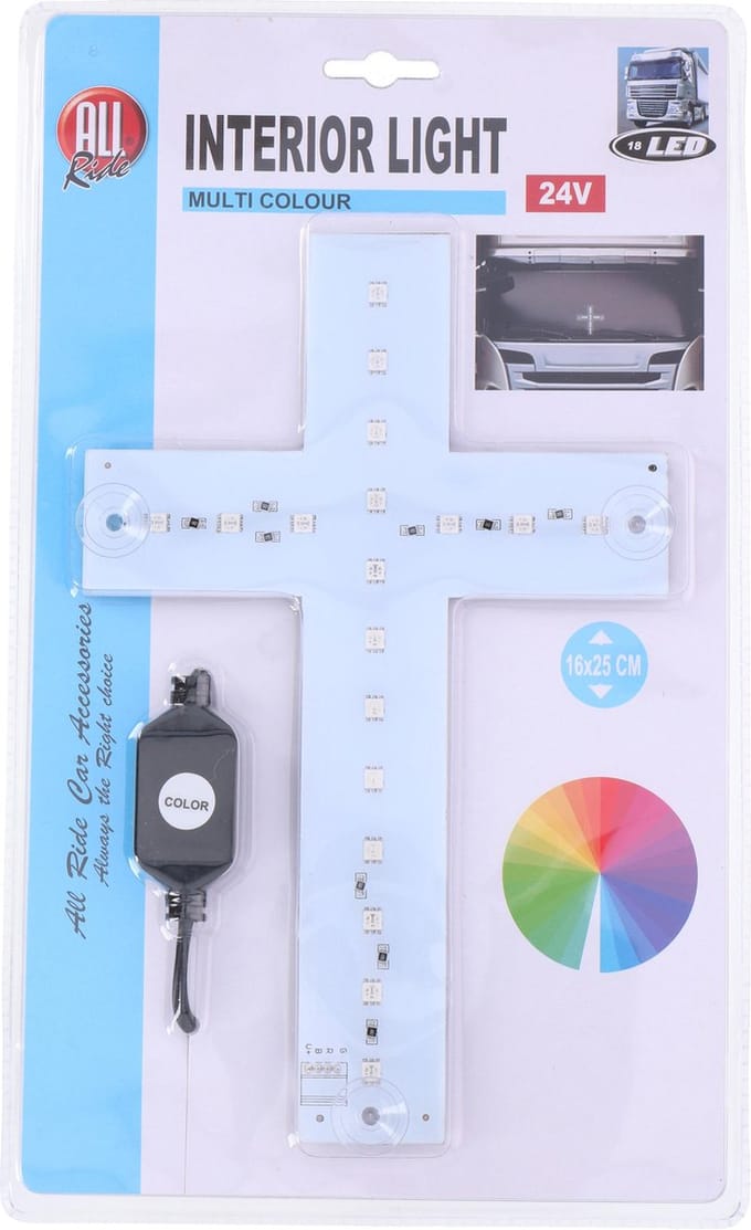 All Ride Interieurverlichting - Kruis - Multicolour - 24V - 18 LED's