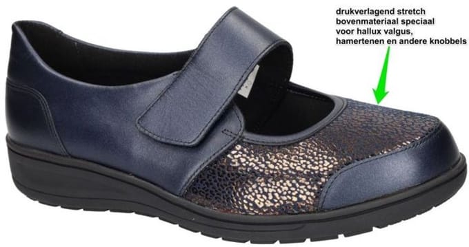 Solidus -Dames - blauw donker - ballerina's & mocassins - maat 39.5