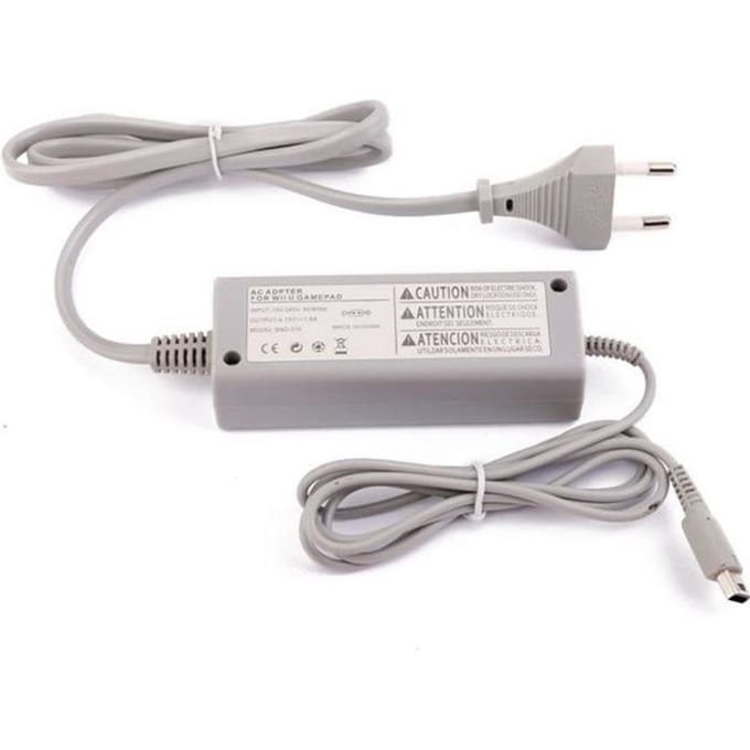 Adaptateur secteur Chargeur Câble pour Nintendo Wii U Gamepad (Gris) grijs