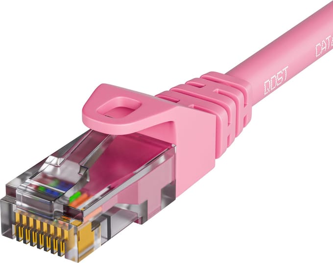 Qost - CAT6 internetkabel - CCA / UTP - 10 Gbps / 250 MHz - RJ45 Connectoren - Patchkabel / Netwerkkabel - 2 meter - Roze