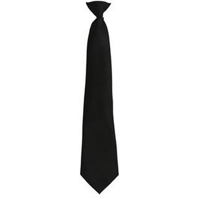 Premier Herenmode "Kleuren" Work Clip On Tie (Zwart)