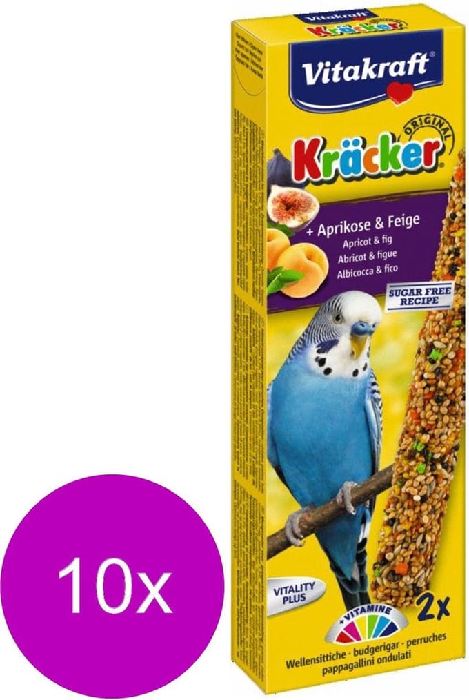 Vitakraft Parkiet Kracker - Fruit - 2 in 1 - 10 Stuks - Vogelvoer
