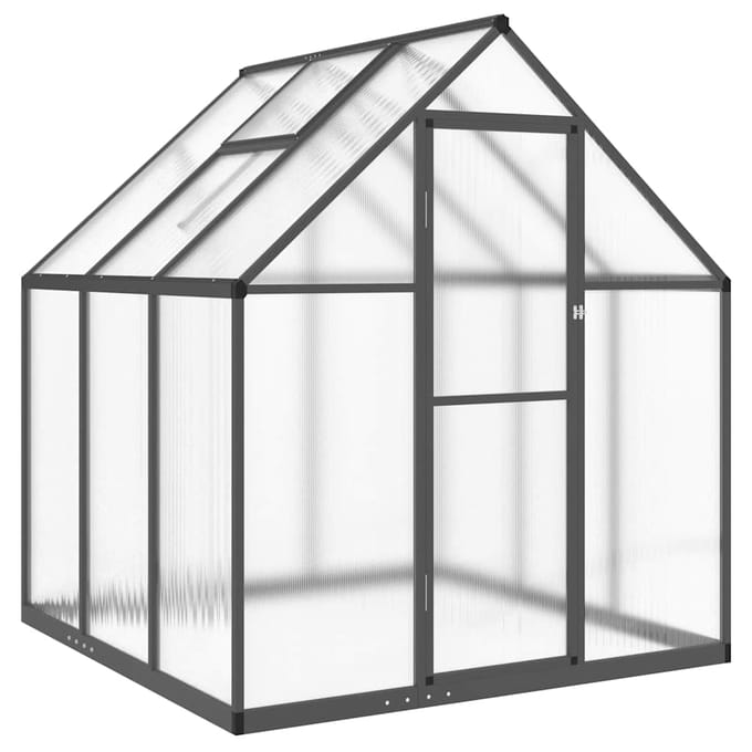 vidaXL - Tuinkas - met - basisframe - 169x169x195 - cm - aluminium - antracietkleur