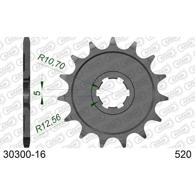 Stalen motortandwiel voor Afam 520 16 dents