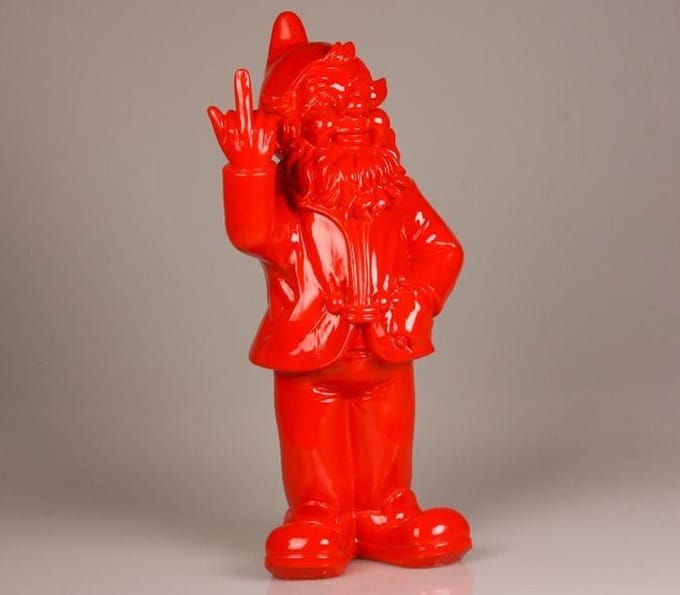 Kabouter F Ck You 20 cm rood