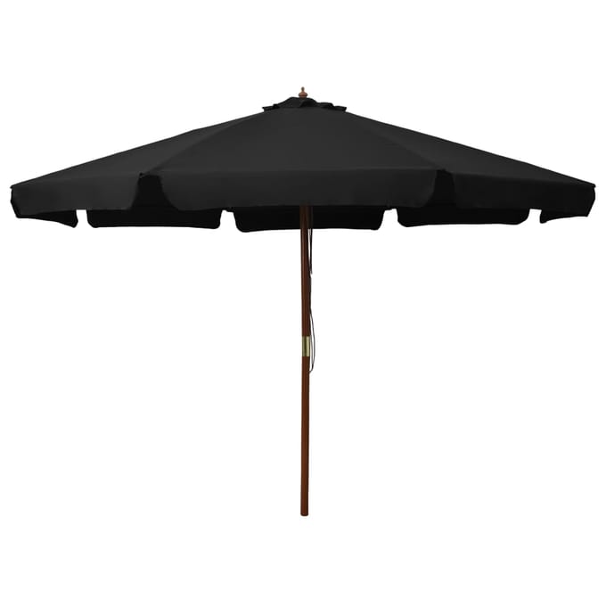 vidaXL - Parasol - met - houten - paal - 330 - cm - zwart