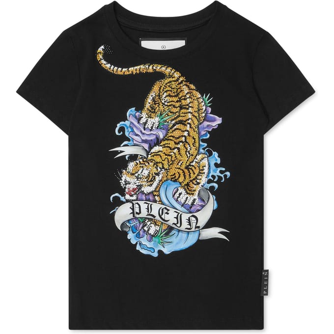T-Shirt Round Neck With Crystals Tattoo