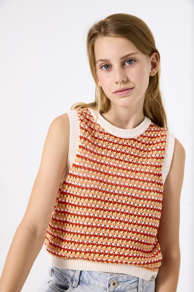 GARCIA Meisjes Effen Trui Oranje Sleeveless