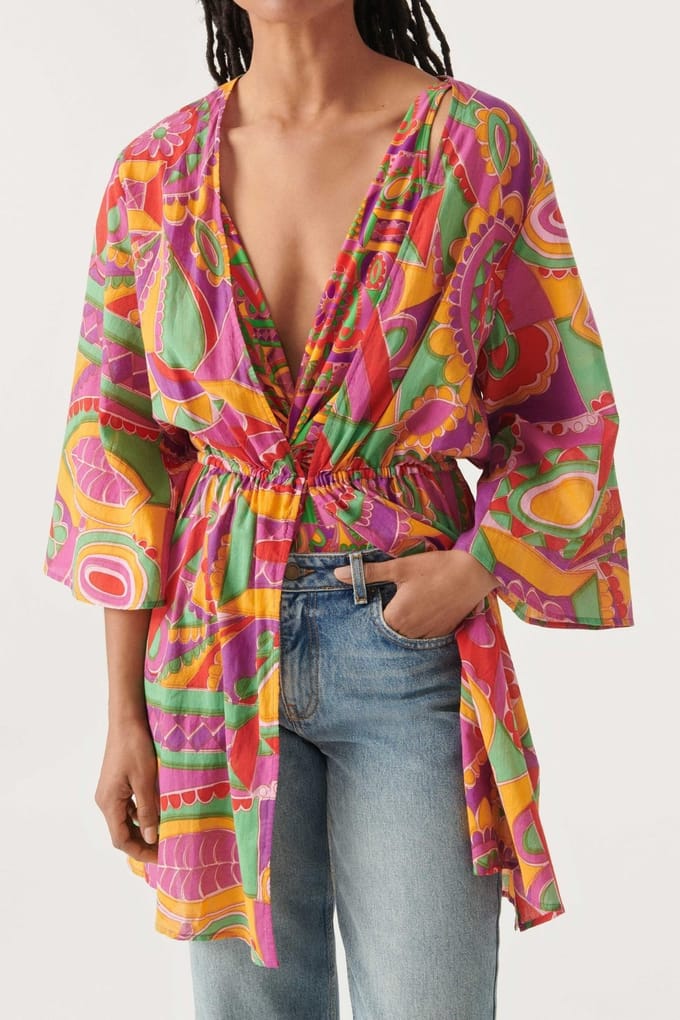 BA&SH Kimono Dean Fuschia Maat: S | Lichte Jassen Outlet | Dames | Groen