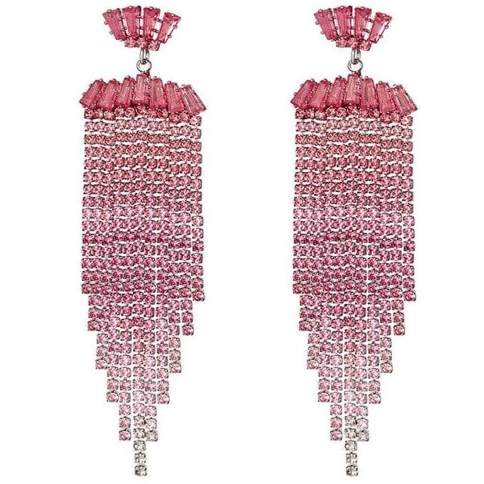 Yehwang Oorbellen Strass met details roze